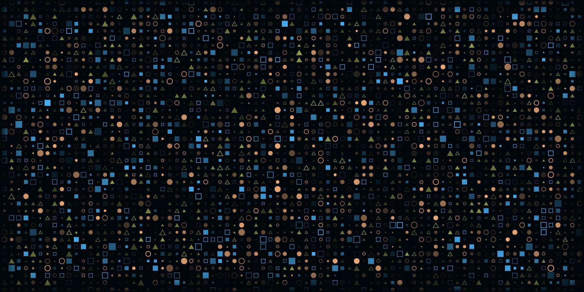 Dark technical scientific fintech background with abstract pixel colorful pattern. Abstract background for business, finance and technology. vector