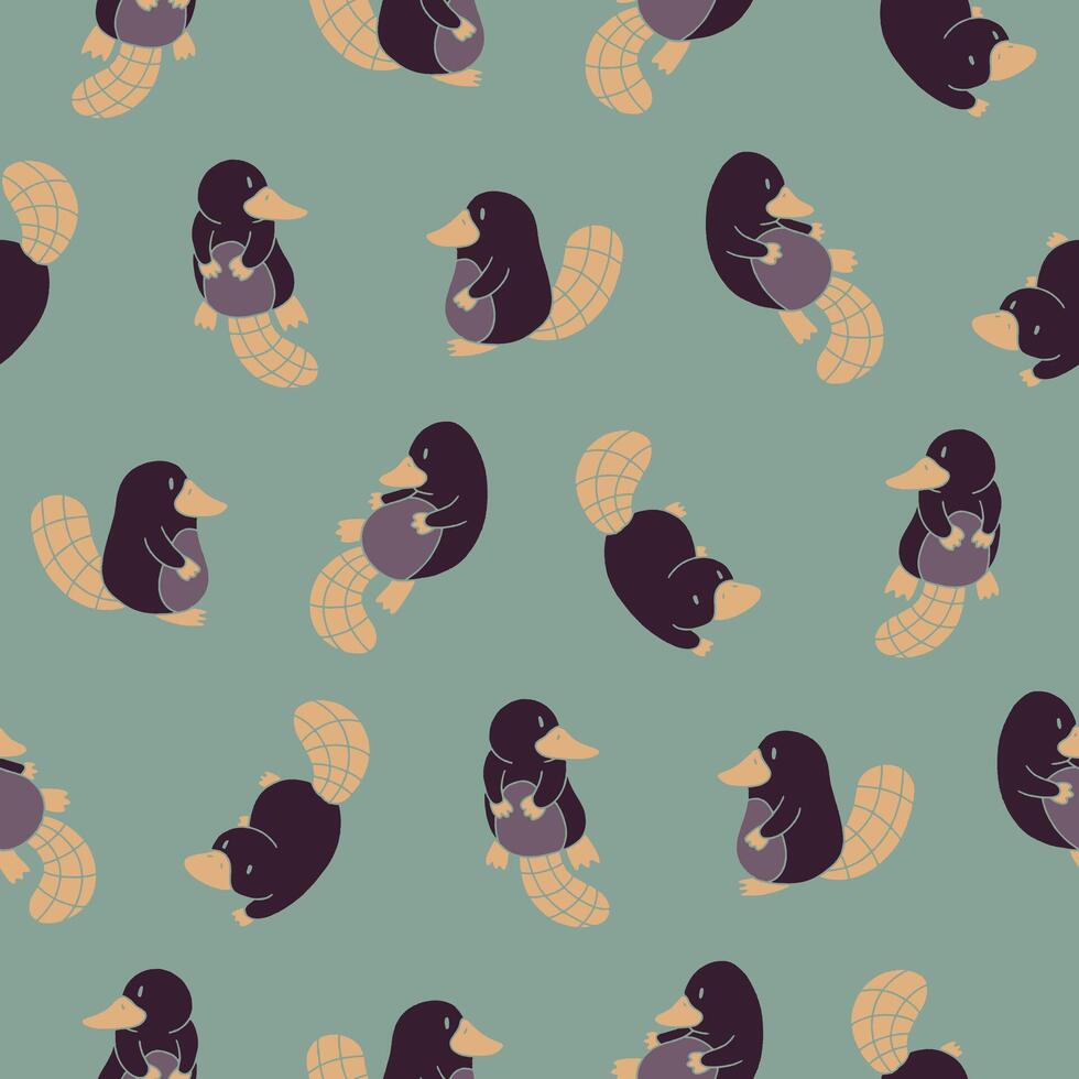 Platypus Seamless Pattern Background for Print Fabric Surface Fashion Wrapping vector