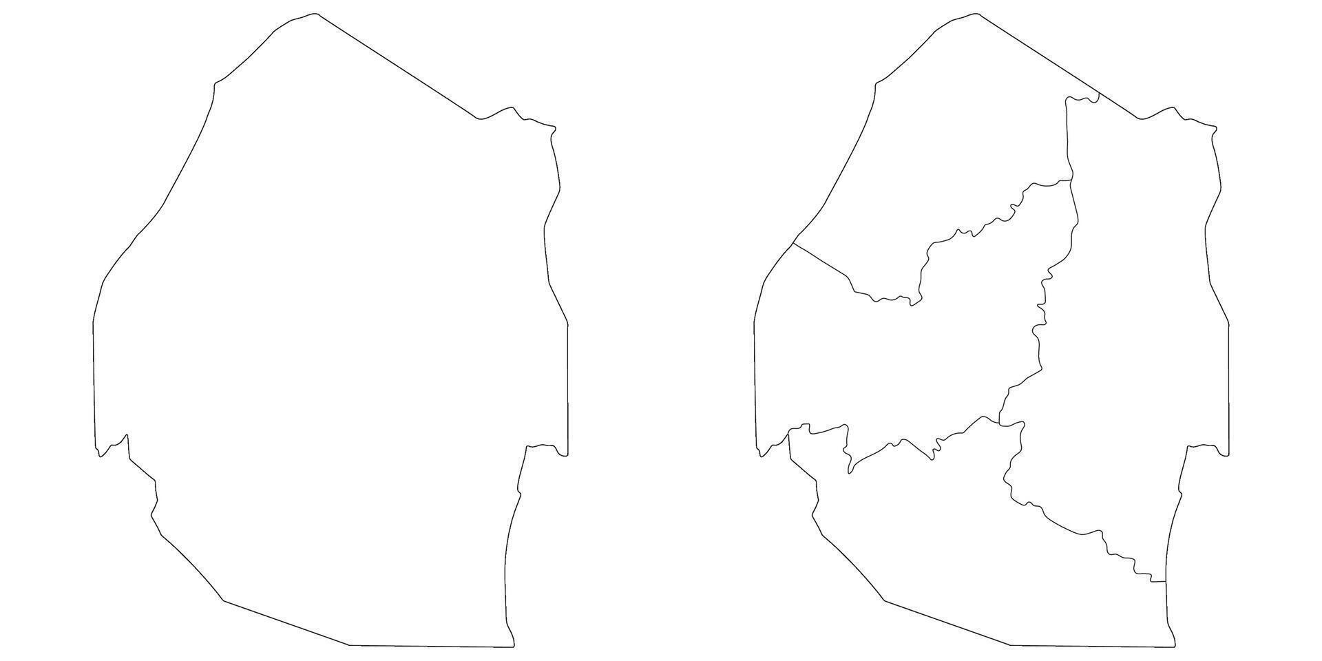 Eswatini map set. Map of Eswatini in set with white color vector