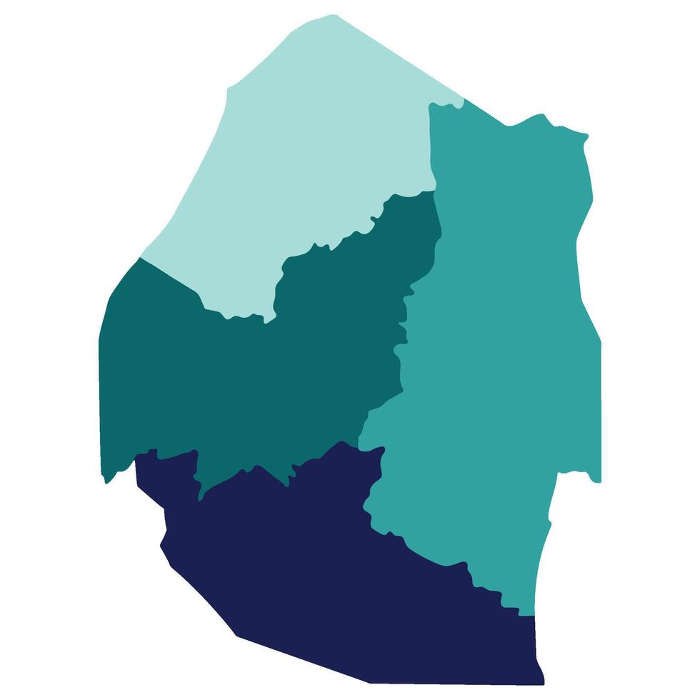 Eswatini map regions Map of Eswatini - Eswatini Map Regions Map Of Eswatini Regions In Multicolor Vector