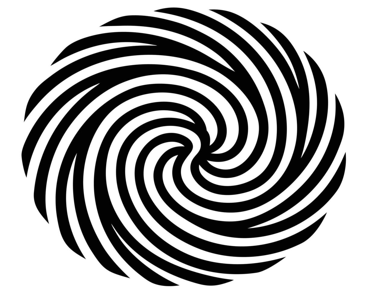 Hypnotic Black and White Swirling Spiral Abstract Design, Captivating Circular Pattern, Optical Illusion, Monochrome Artwork vector