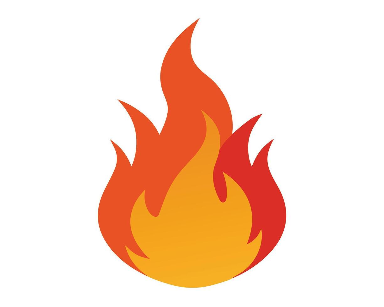 Fiery Orange Flame Illustration A Vibrant, Hot, and Energetic Fire Graphic for Design Projects - Professional digital artwork with vibrant colors and detailed composition vector