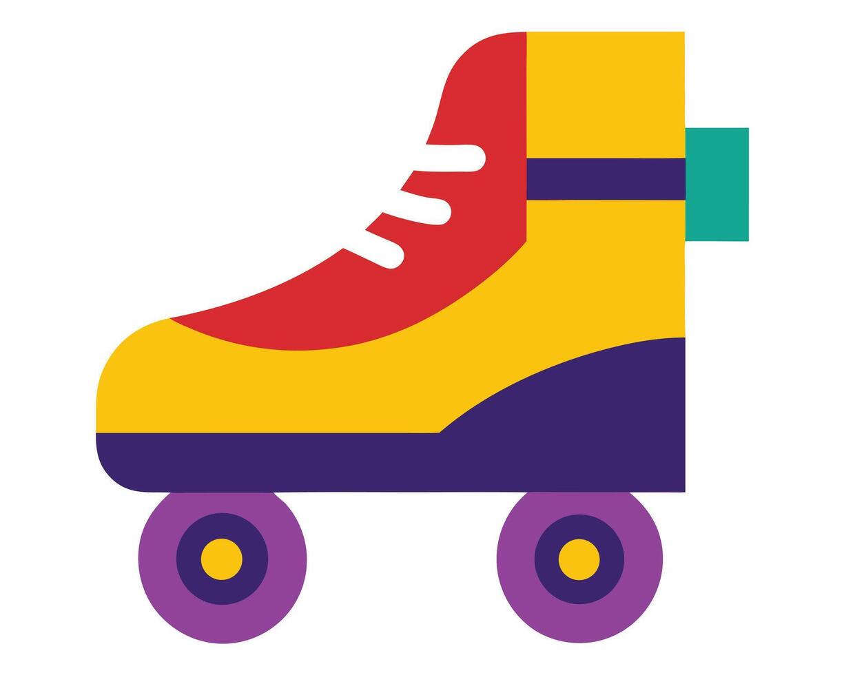 Colorful Retro Roller Skate Design, Vibrant Illustration of a Classic Roller Skate, Joyful and Nostalgic Imagery for Skating Enthusiasts vector