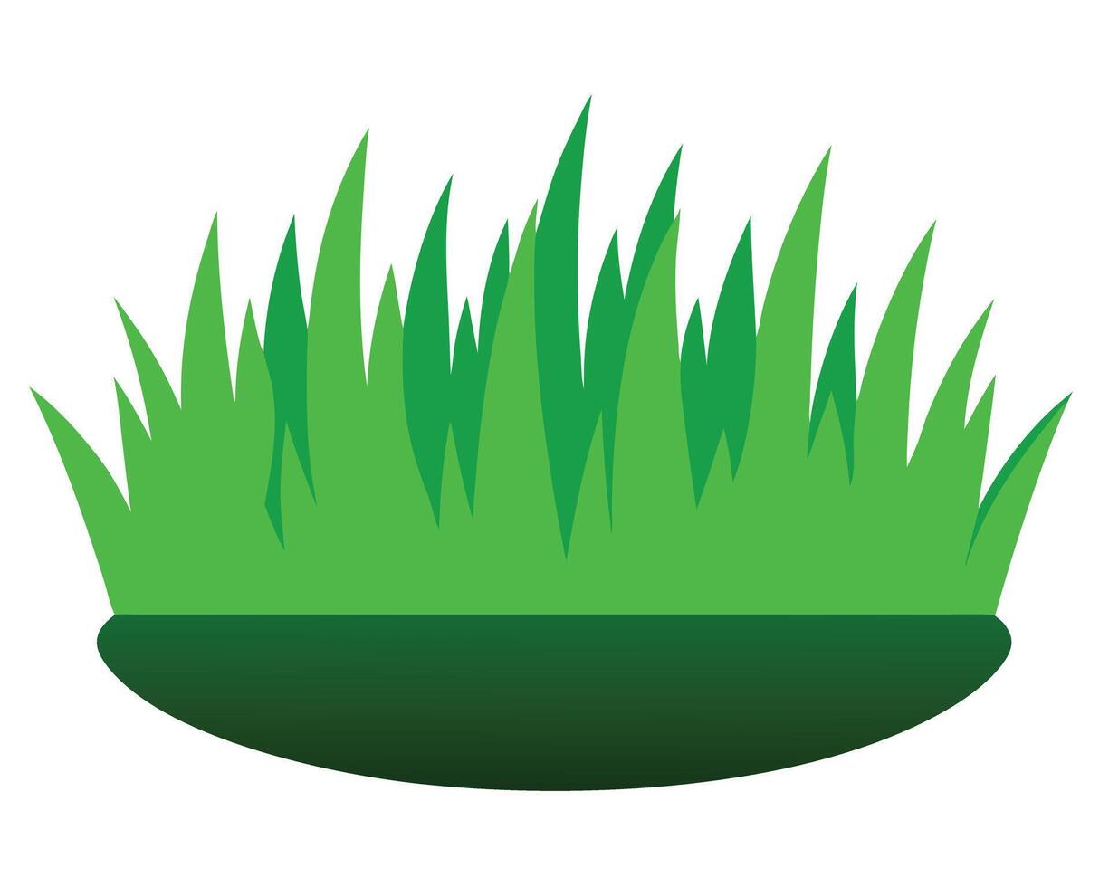Lush Green Grass Patch Illustration, Vibrant Spring Nature Scene, Isolated on White Background, Ideal for Web Design and Nature Projects vector
