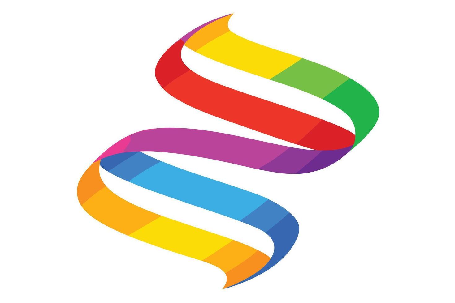 Vibrant Rainbow Ribbon Swirling Abstract Design A Joyful and Energetic Graphic for Modern Branding - Professional digital artwork with vibrant colors and detailed composition vector