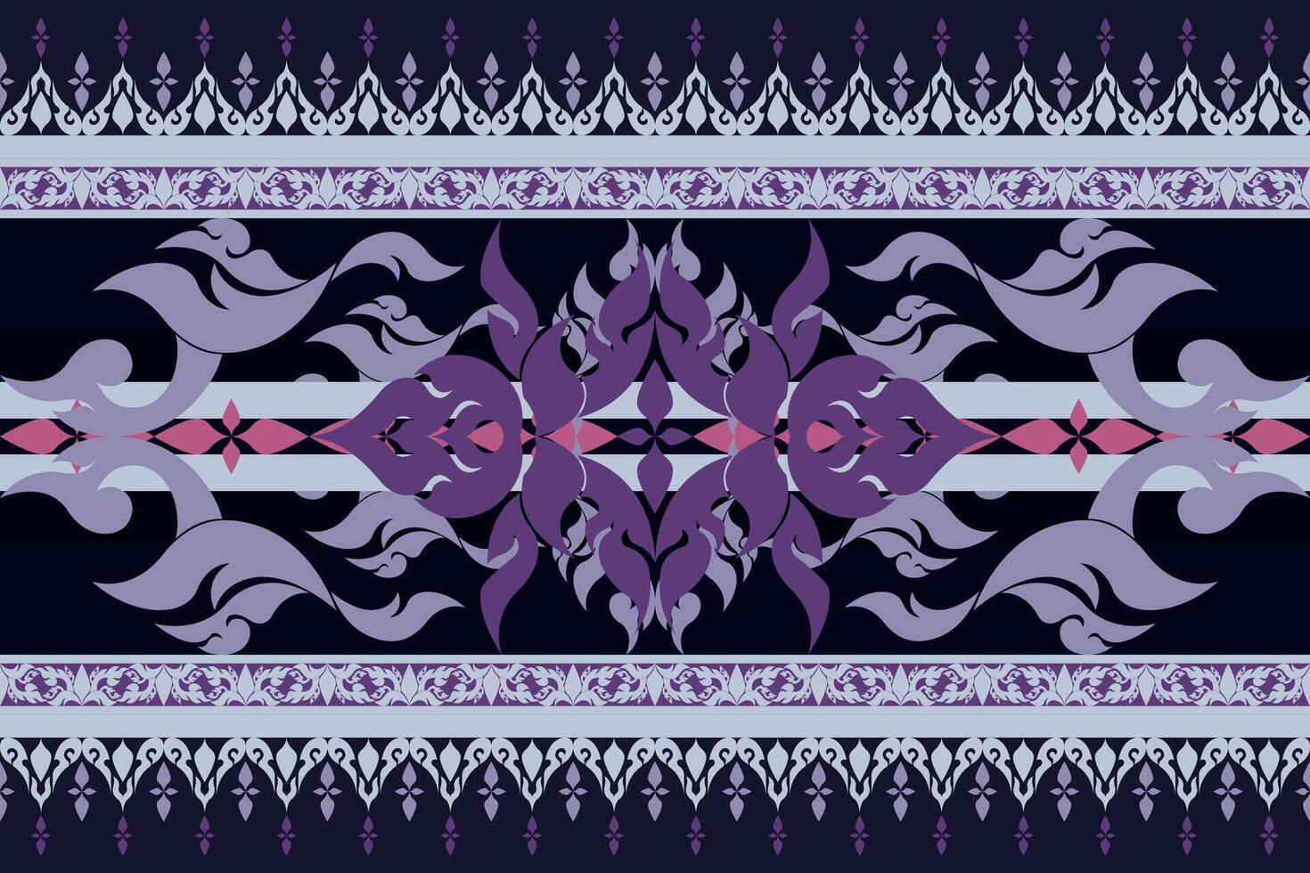 Fabric pattern design from local Thai patterns in Asian style vector
