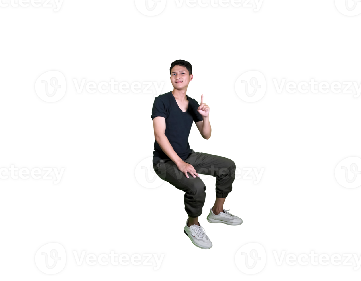 Charming Young Man Introducing or Displaying a Concept png