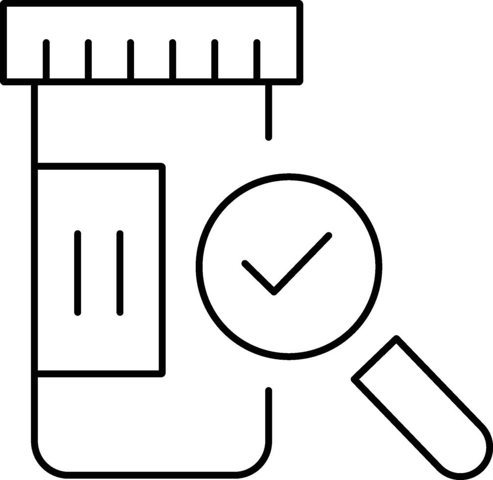 Medical laboratory test tube analysis with positive result checked sign vector