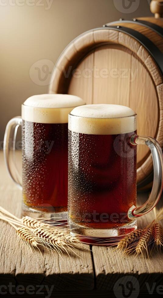 Two glasses of dark beer photo