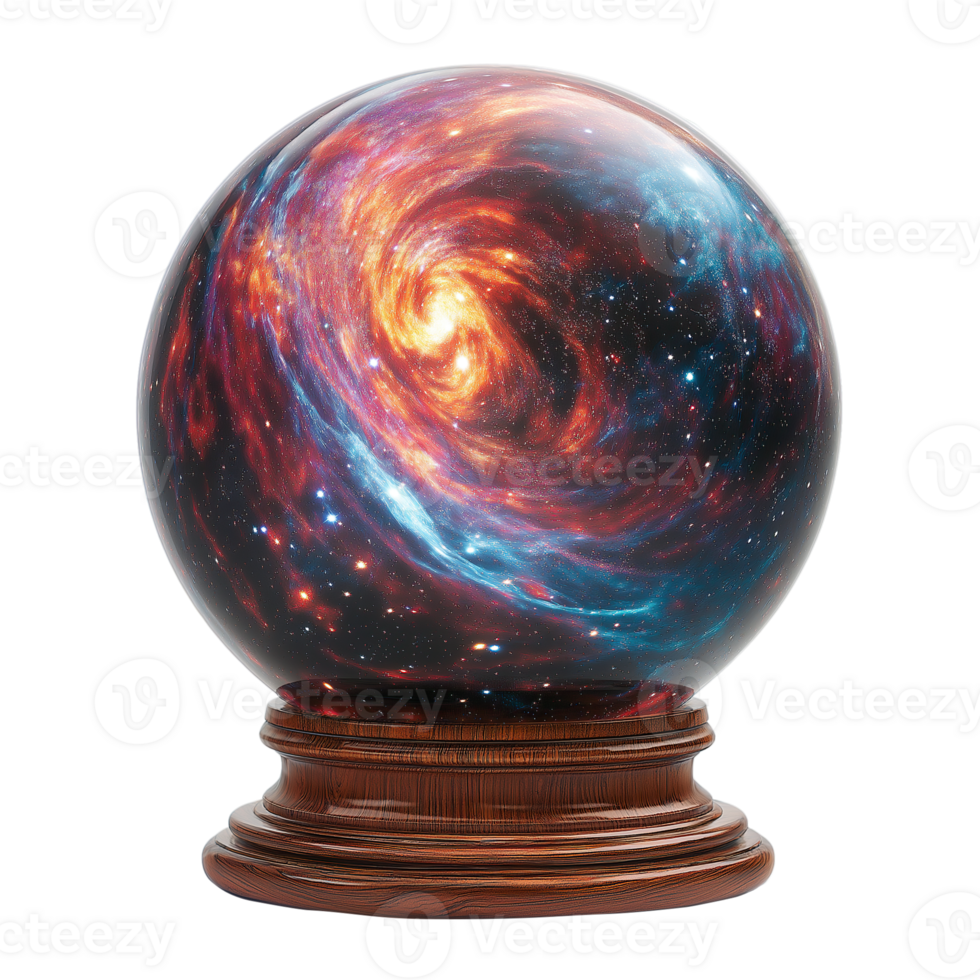 Galactic Energy Sphere with Glowing Effects. Transparent Isolated Object png