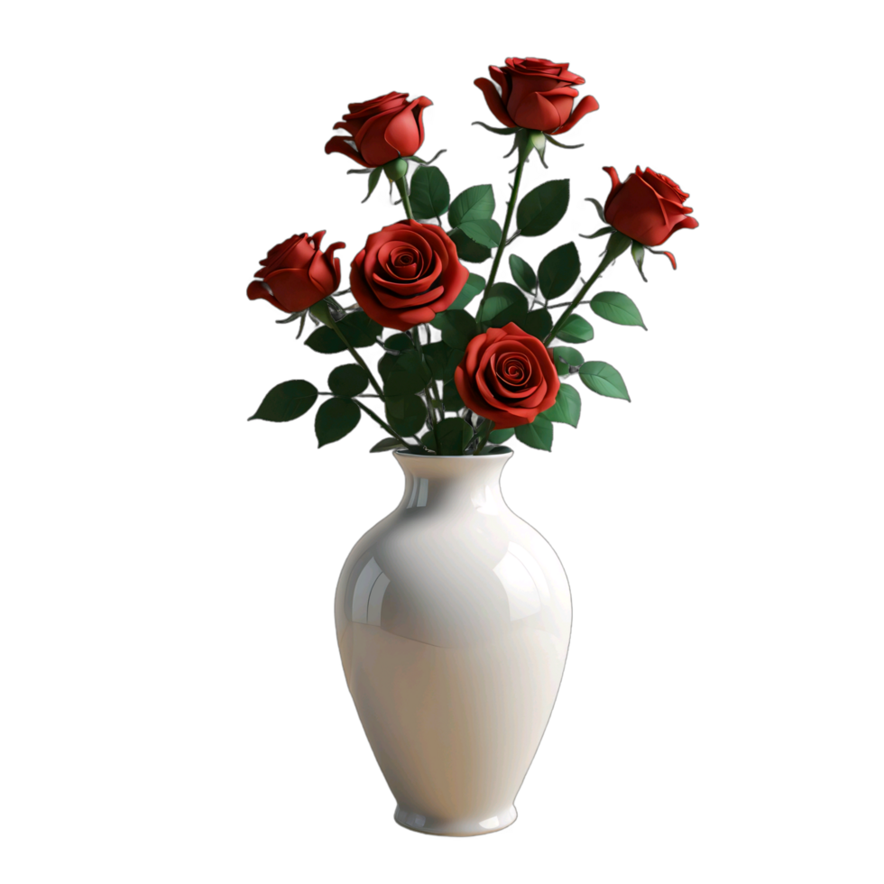 Realistic Flower and Vase Composition Isolated png