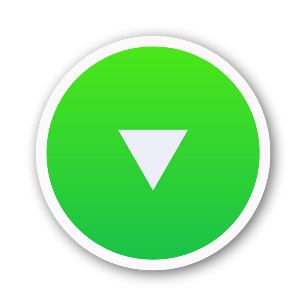 a green arrow pointing down on a transparent background png