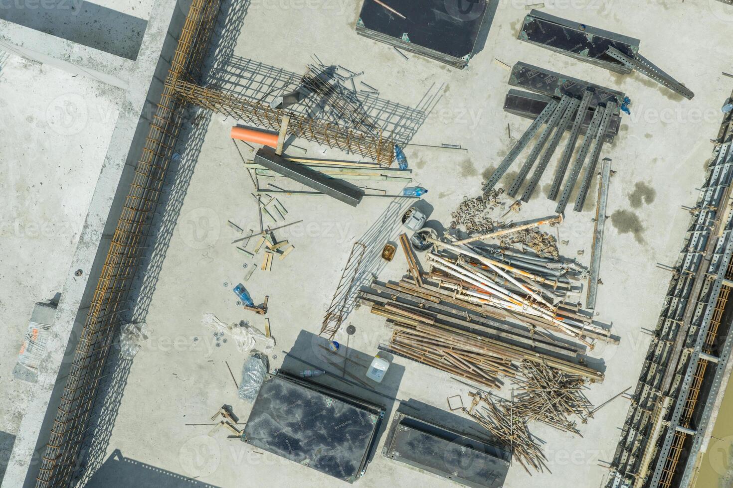 Construction Site With Building Materials Scattered During a Daytime Project photo