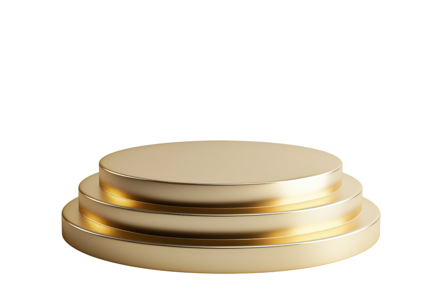 Luxury Golden Round Podium with Dual Steps for High-End Product Display, Isolated on Transparent Background png