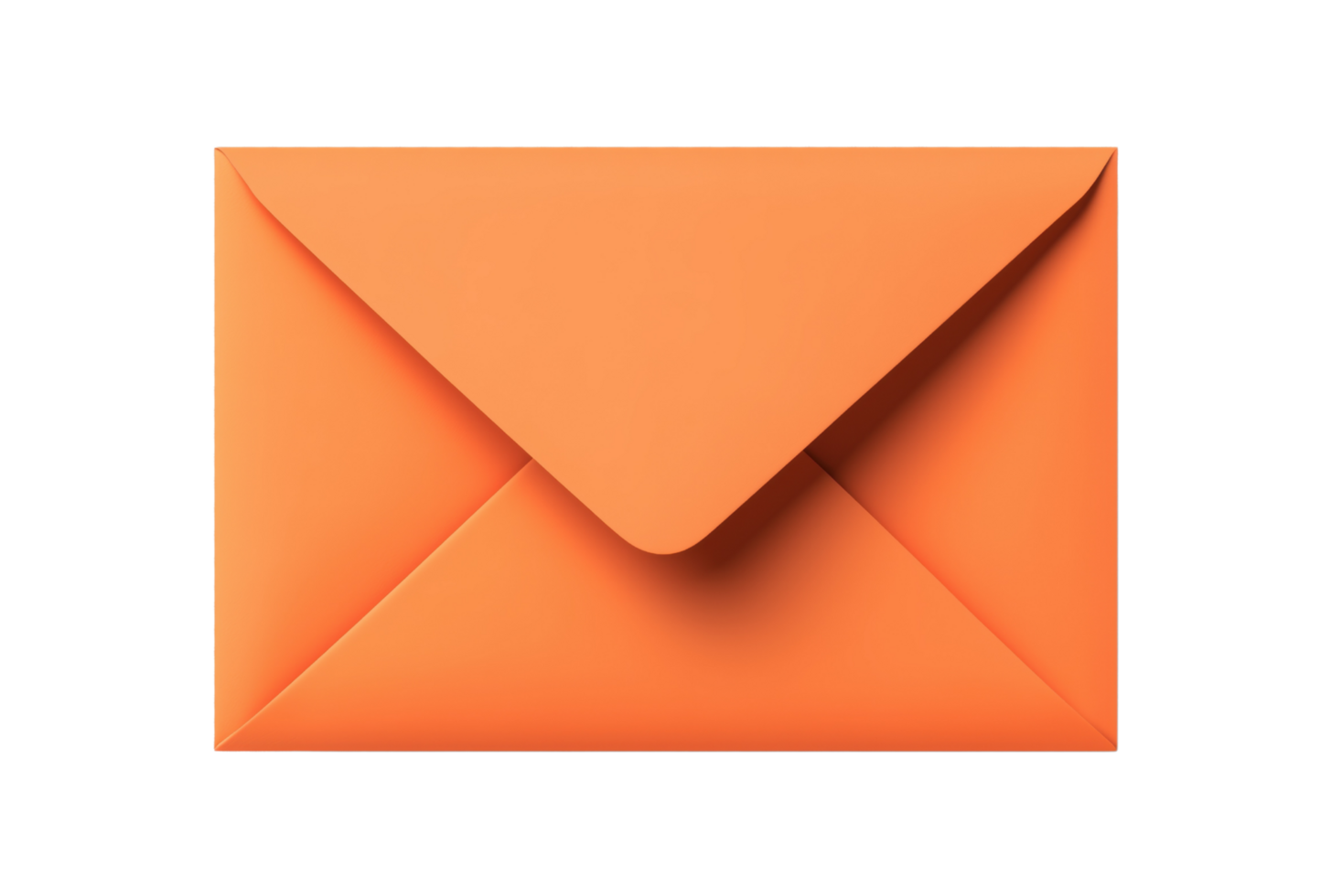 Simple and Modern Orange Envelope Design for Branding, Isolated on Transparent Background png