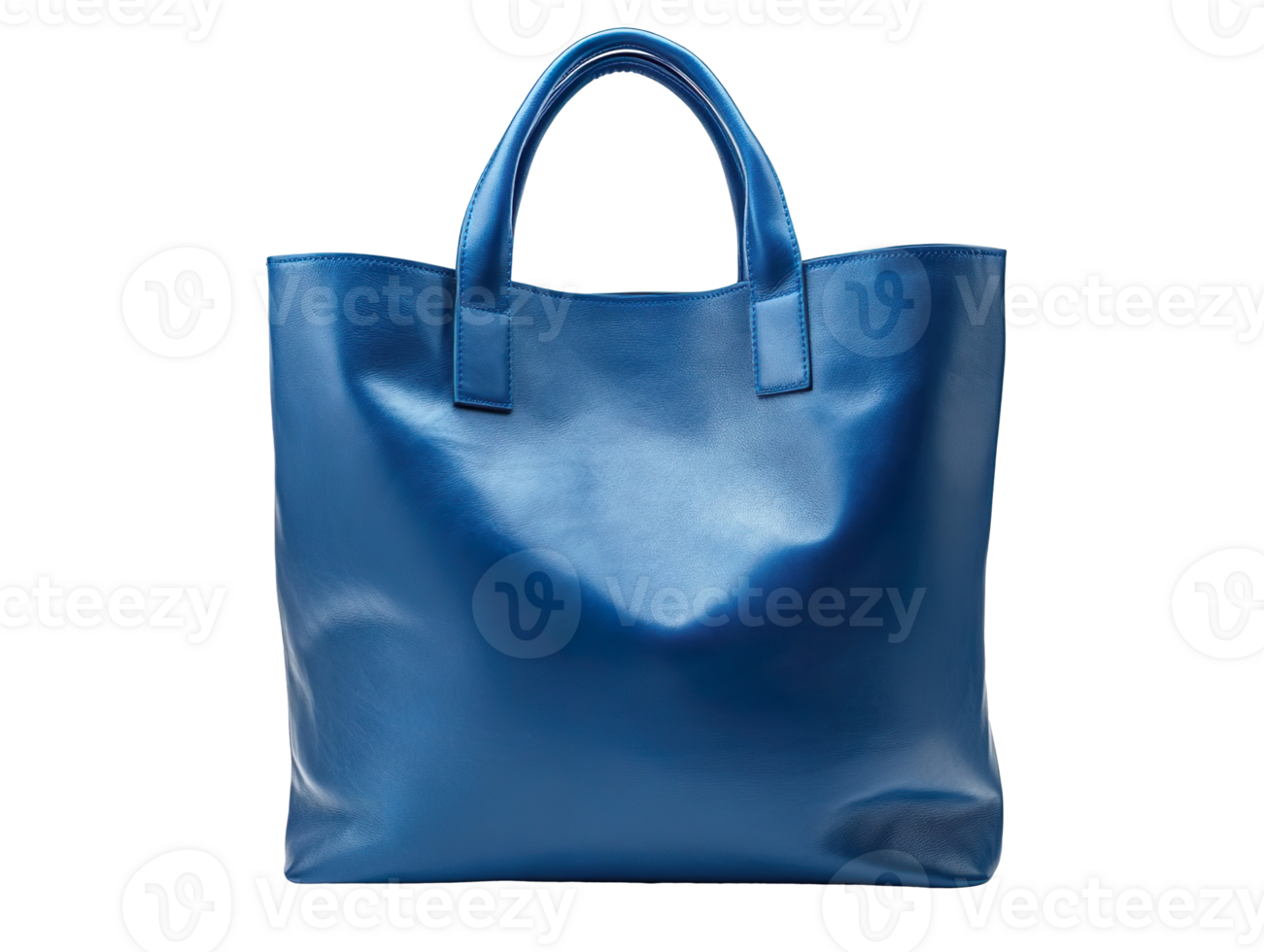 Reusable Blue Tote Bag with Handles for Shopping and Daily Use Isolated On Transparent Background png