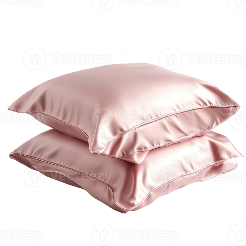 Luxury Pink Silk Pillowcases with Soft Smooth Satin Finish isolated on Transparent Background png