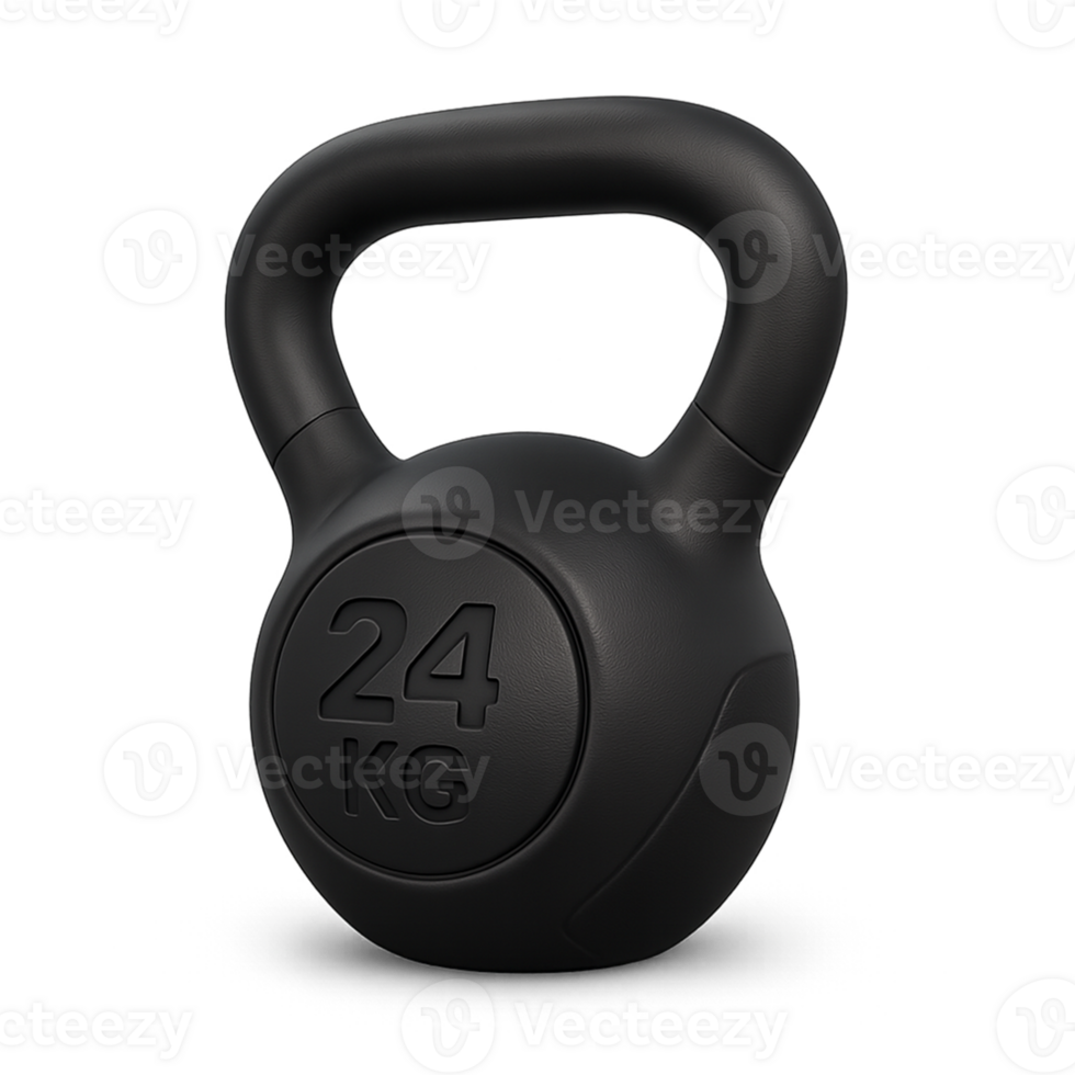3D Black Kettlebell Icon for Strength Training and Gym png