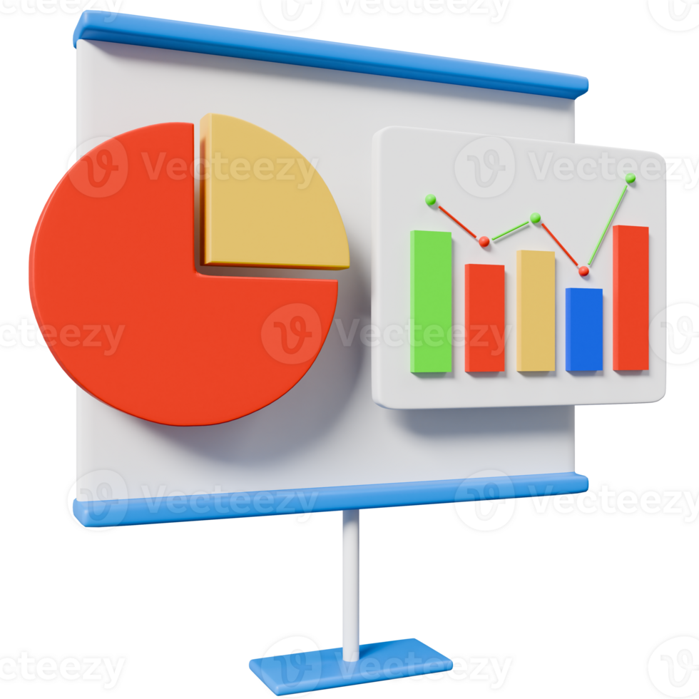 Business presentation with pie chart and bar graph for data analysisBusiness presentation with pie chart and bar graph for data analysis png