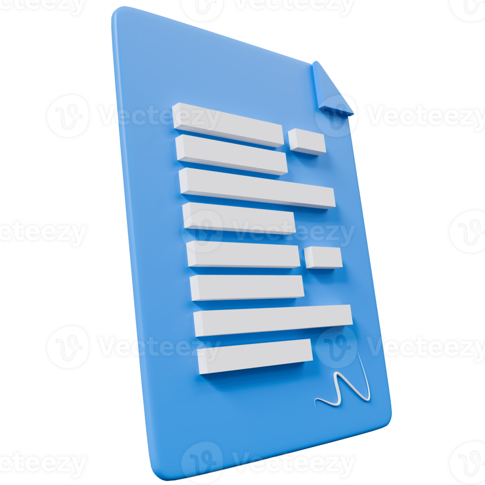Contract agreement document in 3D cartoon style png