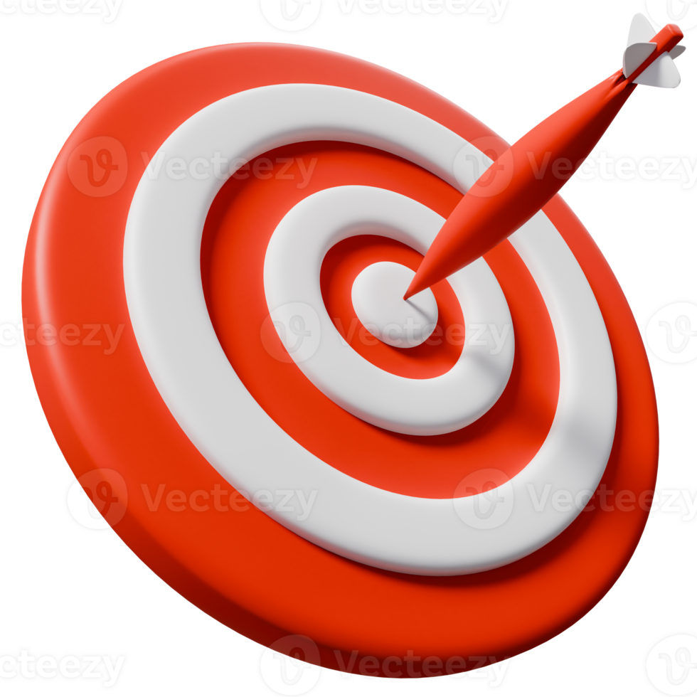 Bullseye with Arrow A 3D Cartoon Target Concept png