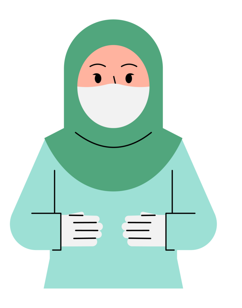 Professional Muslim Woman with Document in Green Hijab png