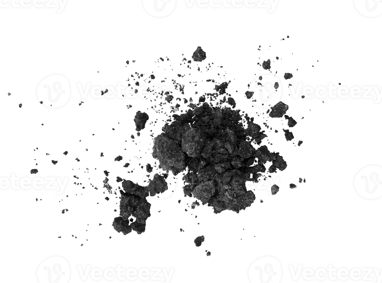 abstract explosion ground particles isolated png
