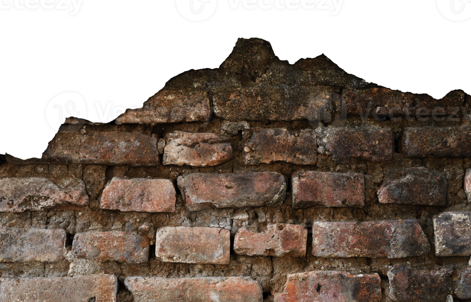 old brick wall border isolated element png