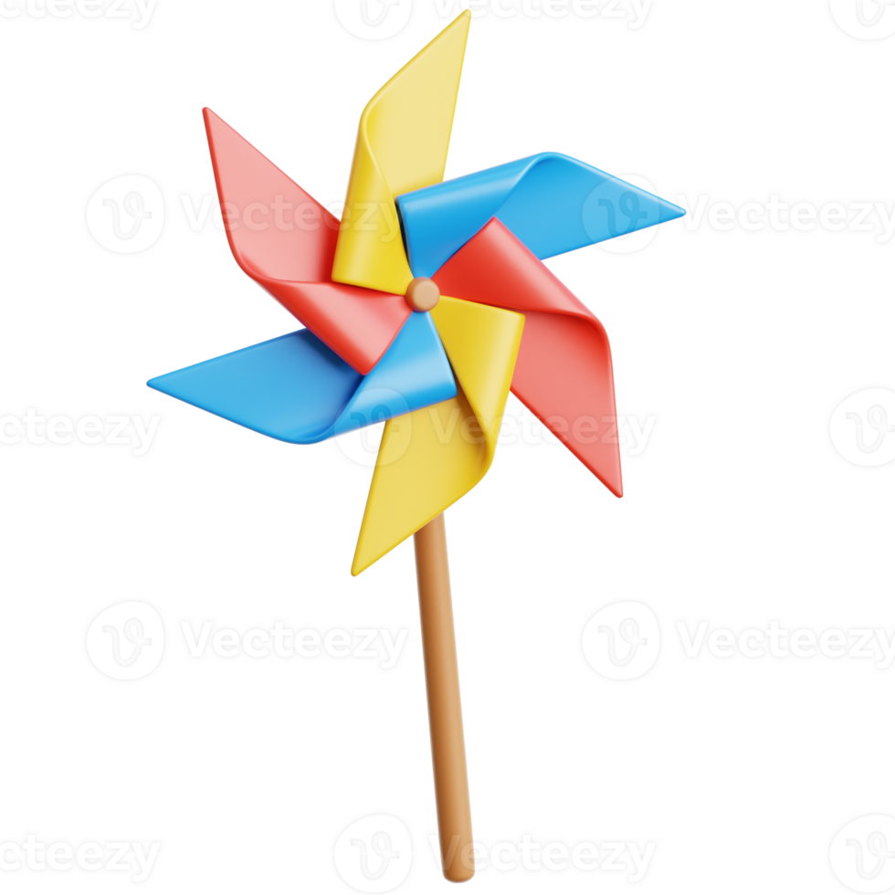 Paper Windmill 3d Illustration png