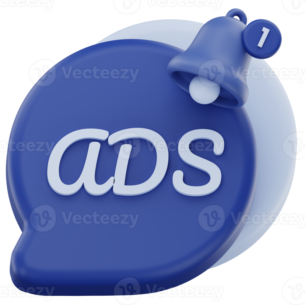3D Advertising Chat Bubble Icon png