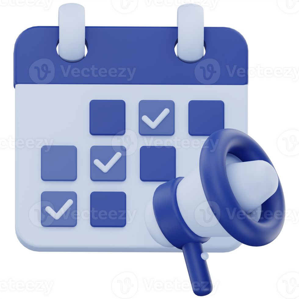3D Marketing Schedule Planning Icon png