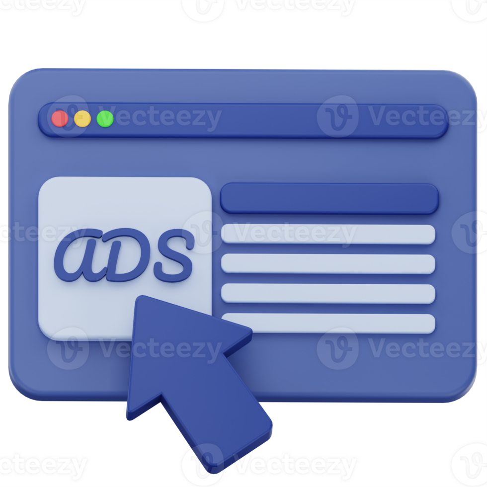 3D Website Ads Icon png
