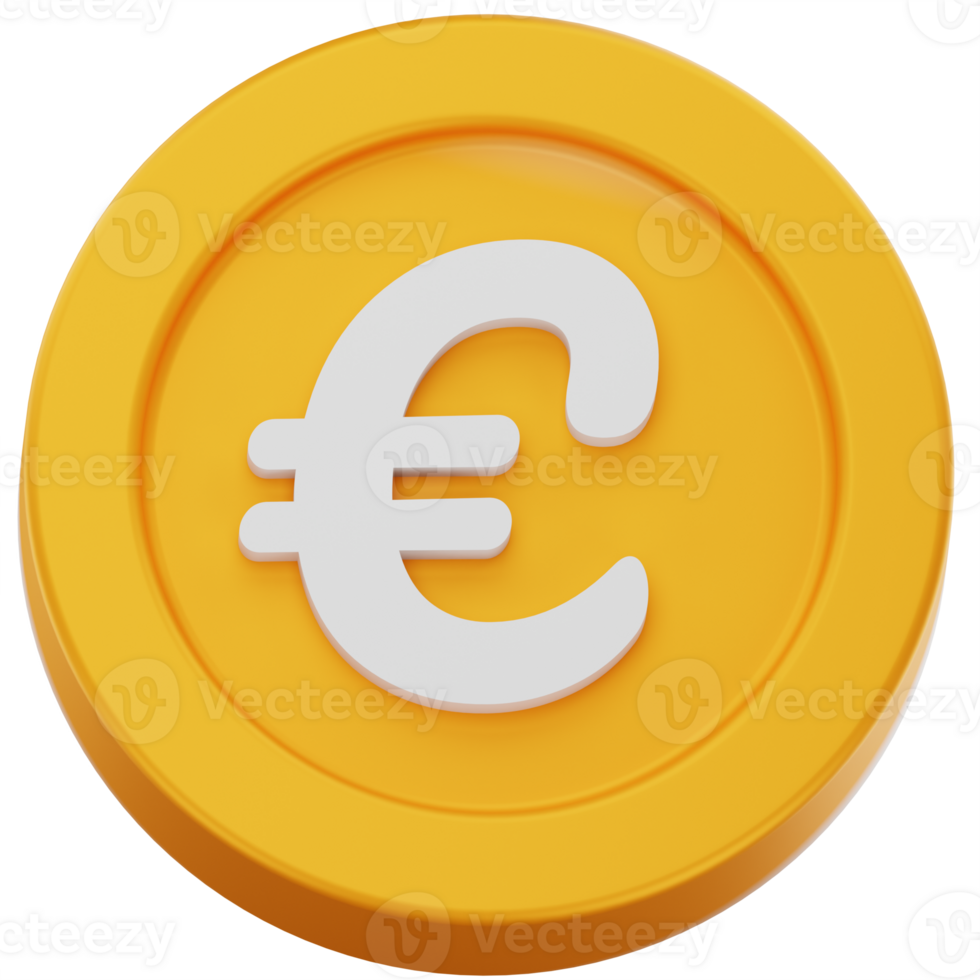 3D Render of a Euro Coin png