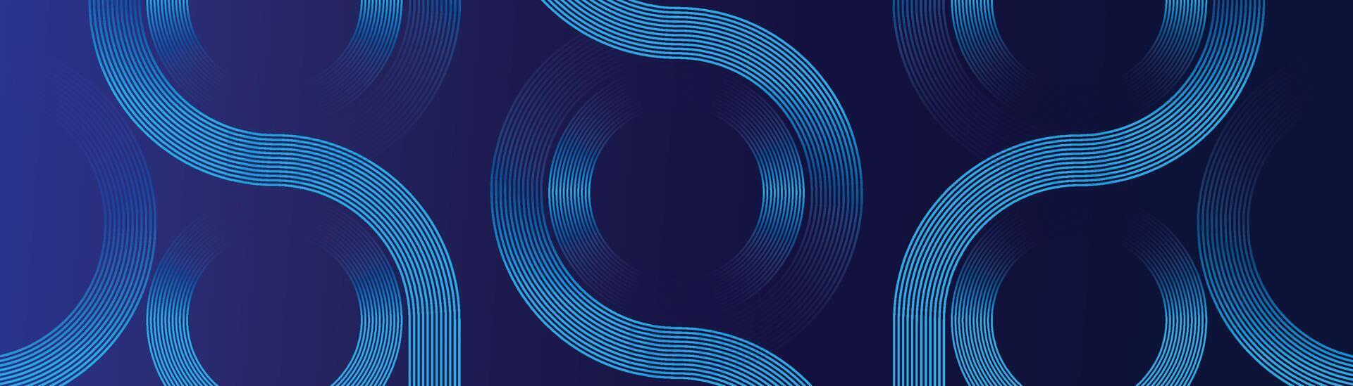 Seamless Blue Wavy Line Pattern on Dark Abstract Background for Tech Design vector