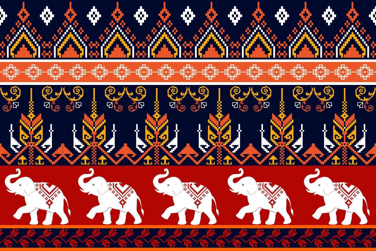 Colorful elephant pattern design vector