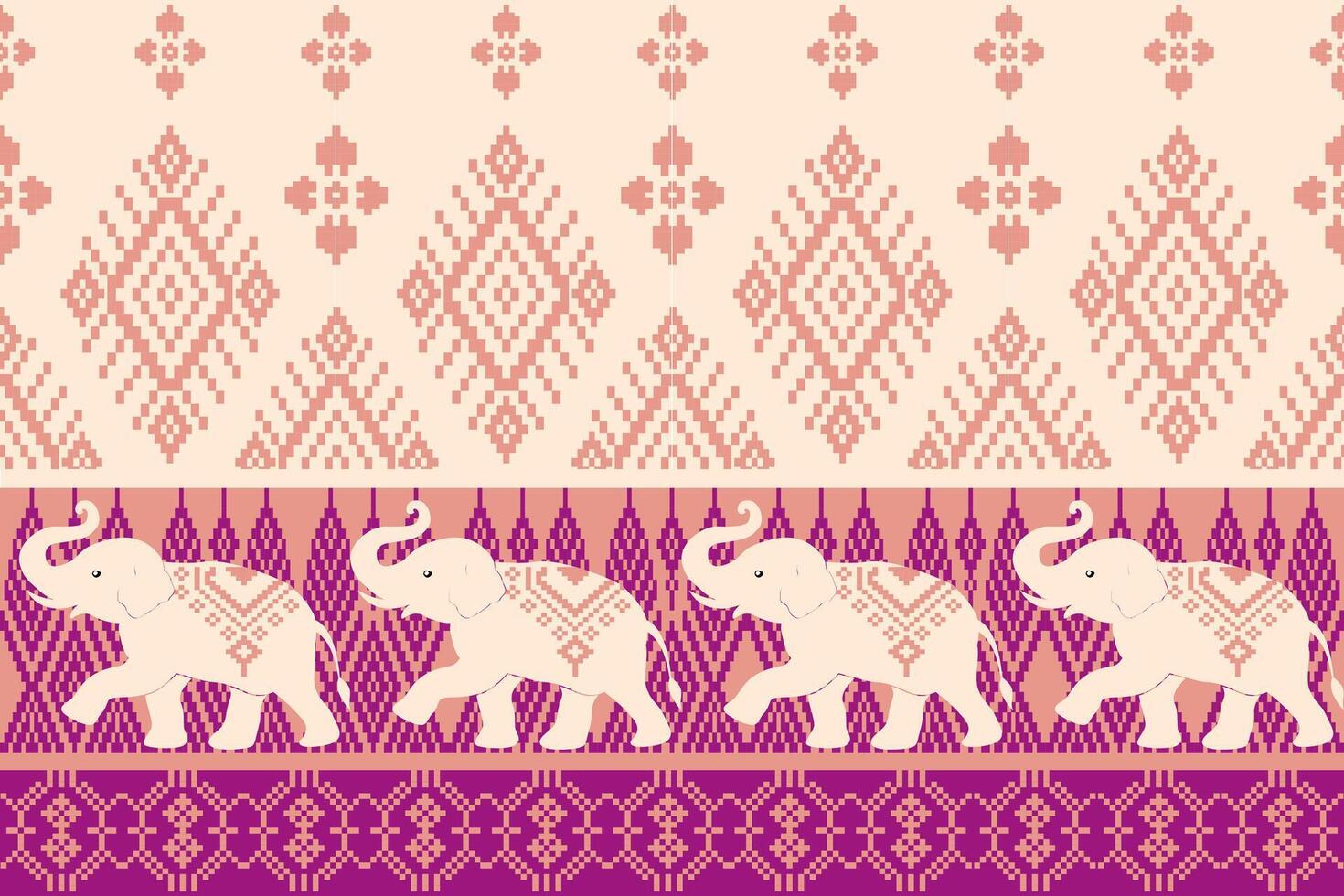 Stylish design of elephants pattern vector