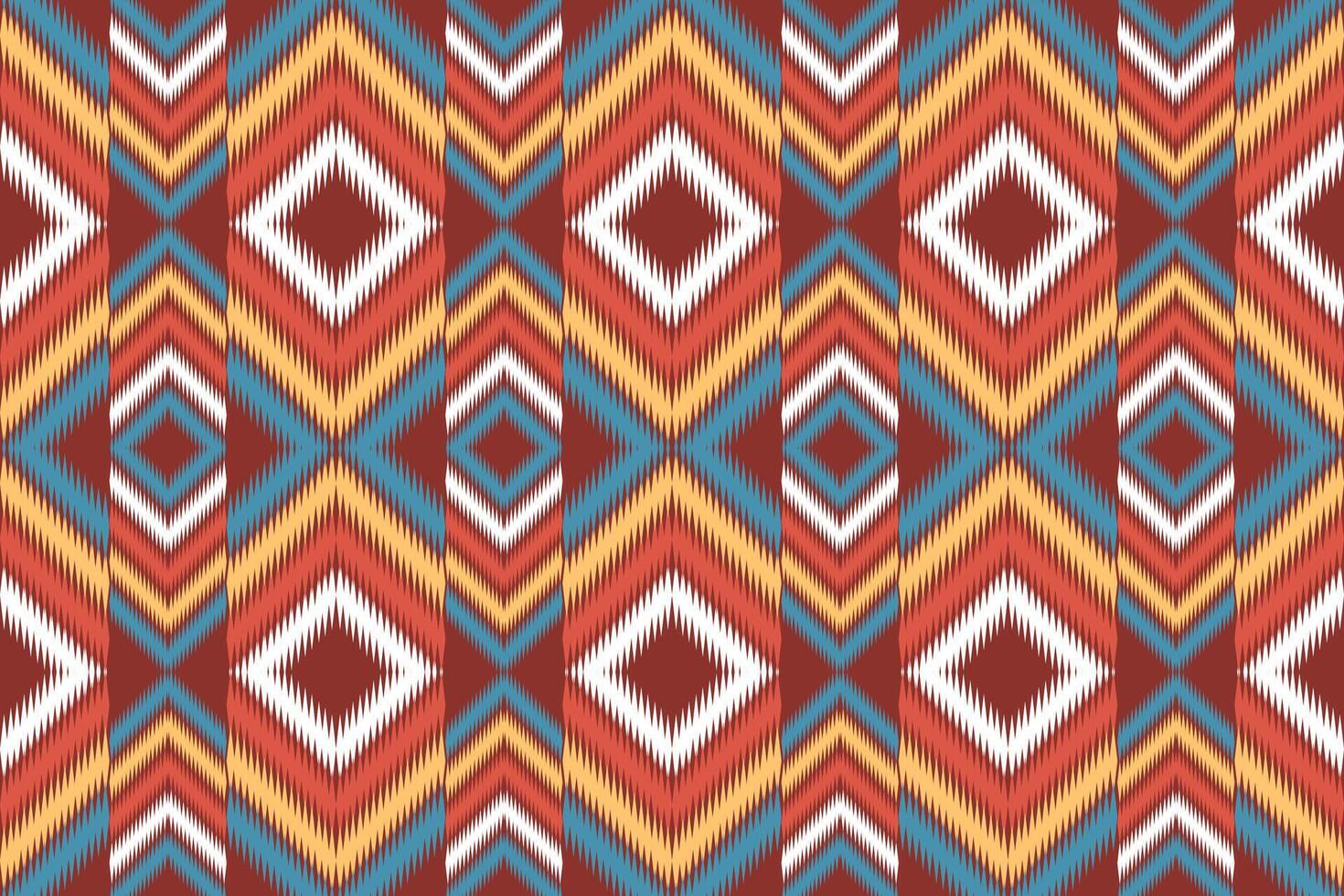 Red ikat fabric pattern vector