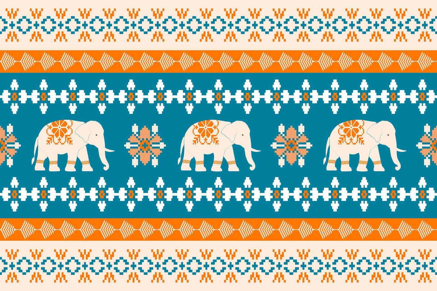 Elephant pattern design for decoration vector
