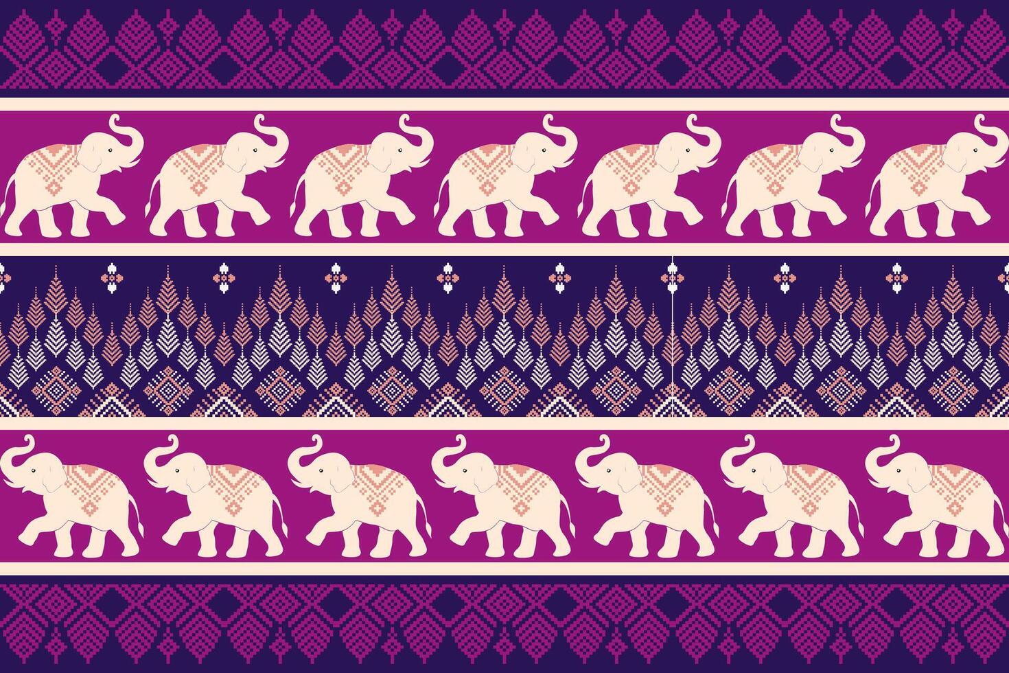 Elephant pattern design in vibrant colors vector