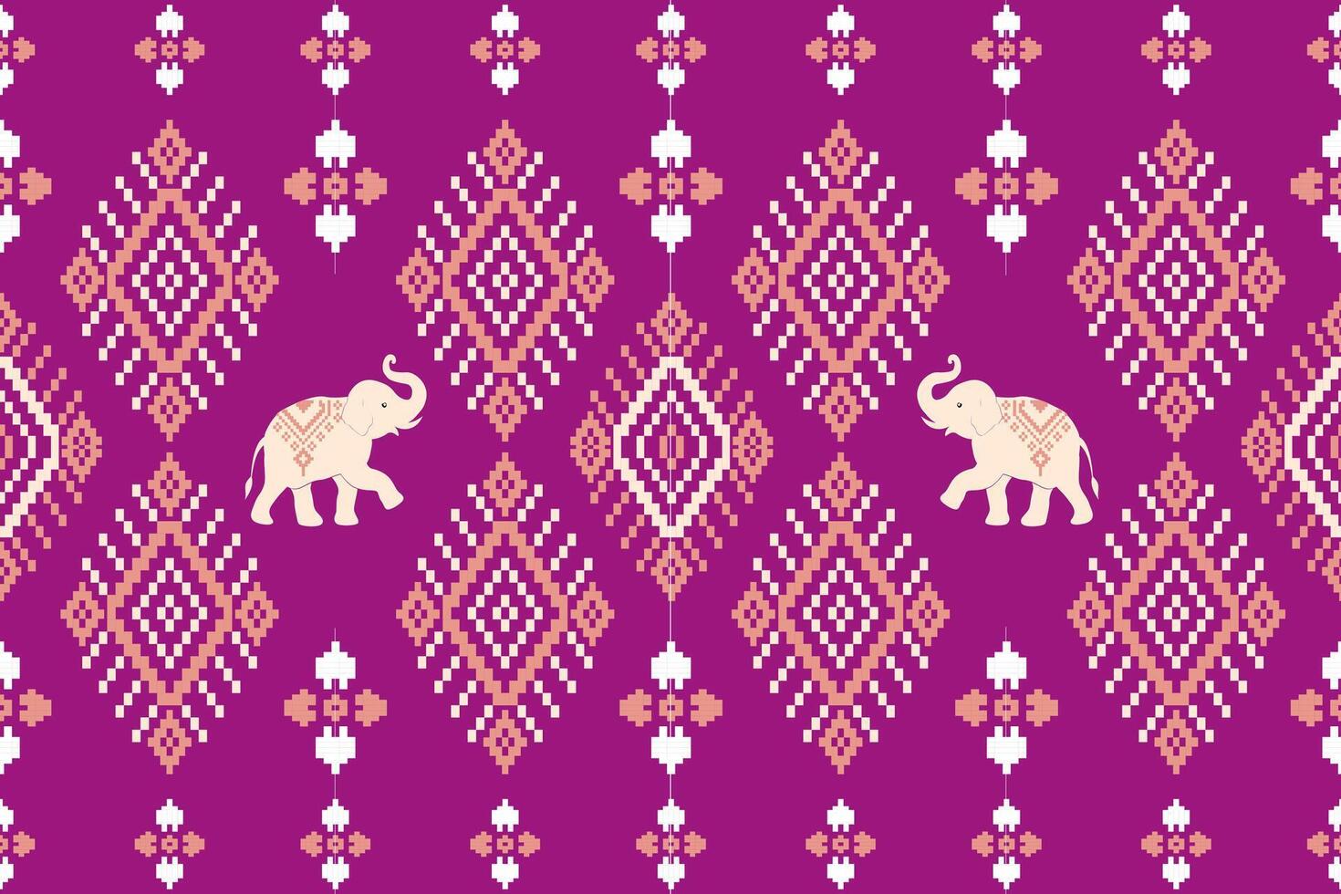 Elephant pattern on purple background vector