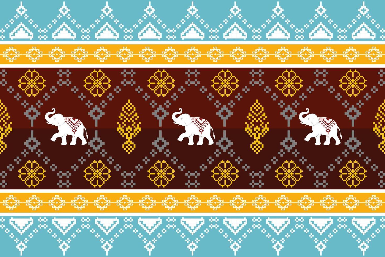 Colorful elephant pattern design vector