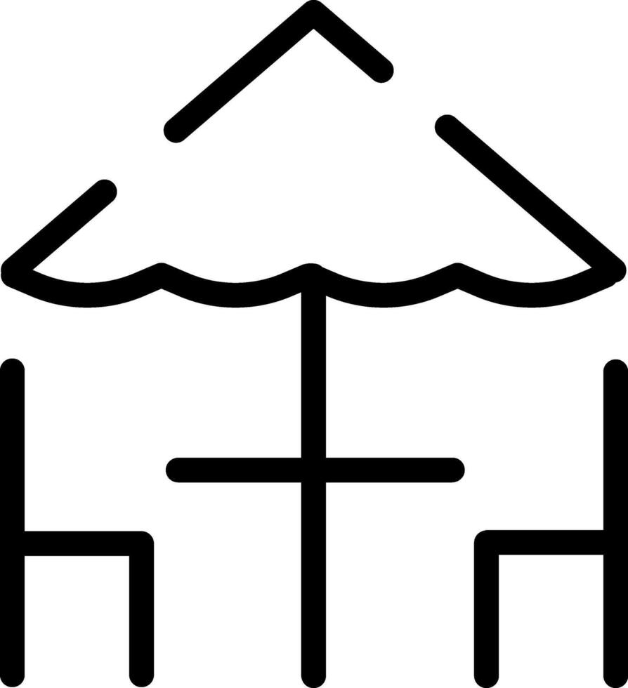 Minimalistic Modern Rounded Outline Table Icon vector