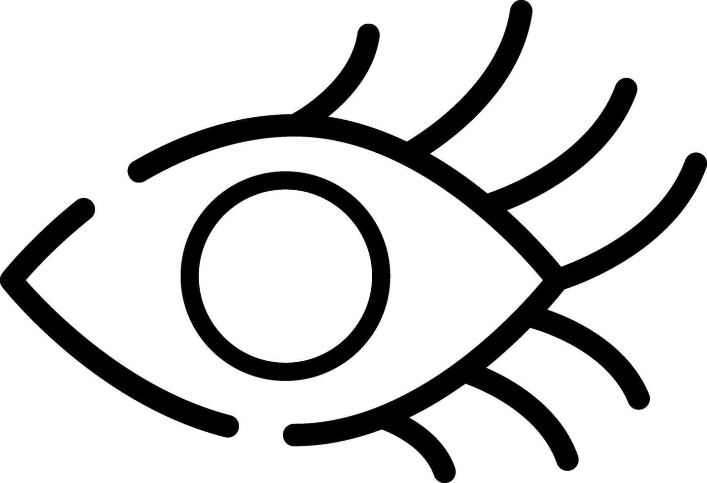 Minimalistic Modern Rounded Outline Eye Icon vector
