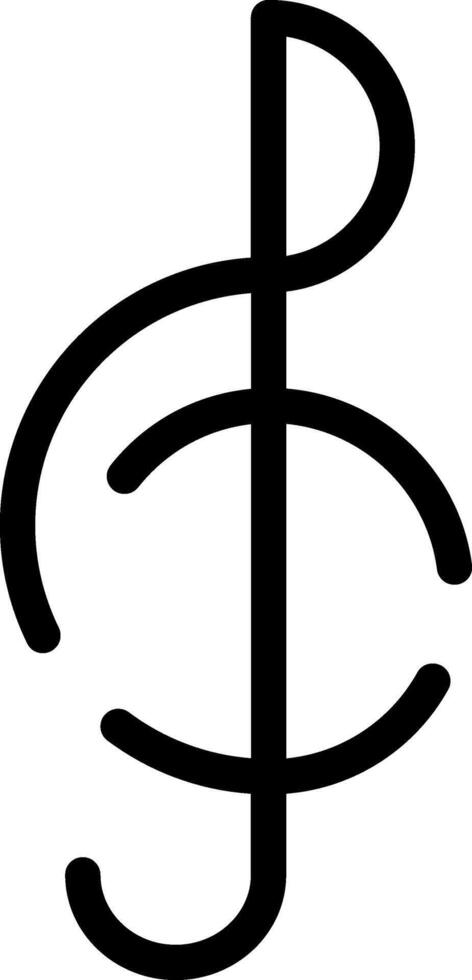 Minimalistic Modern Rounded Outline Gclef Icon vector