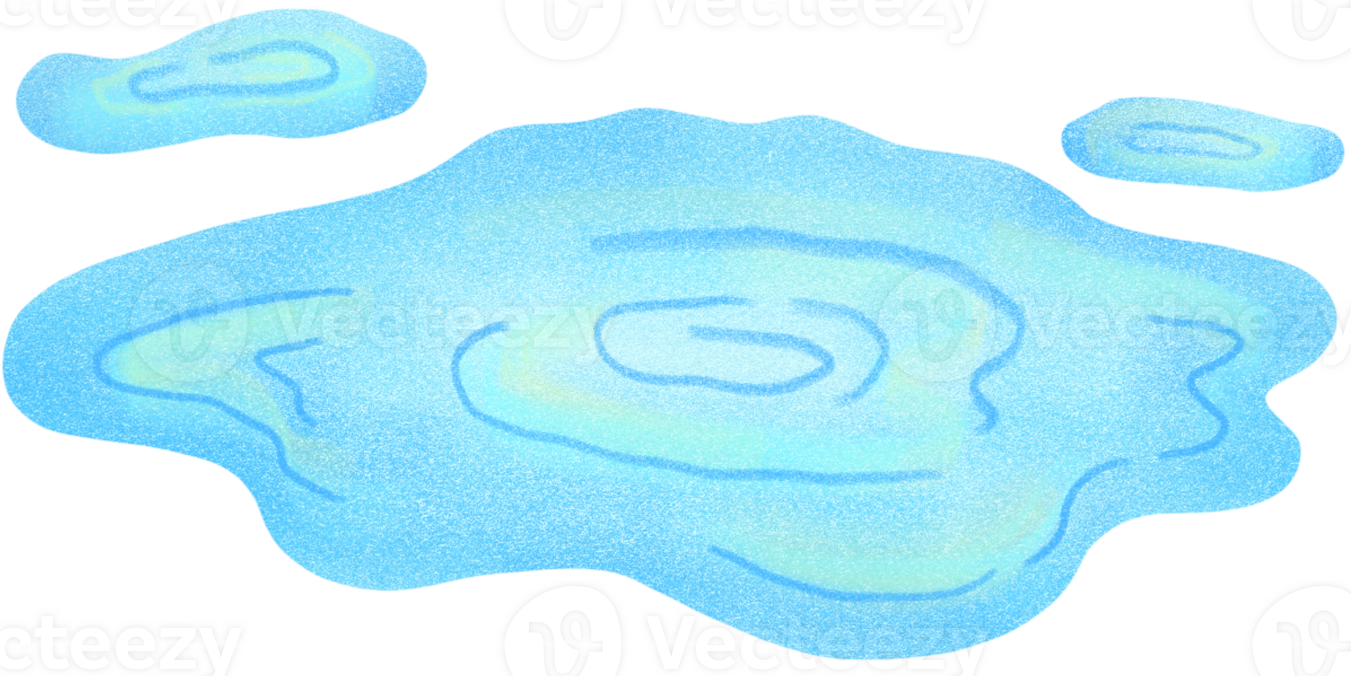 a blue watery object with a small island in the middle png