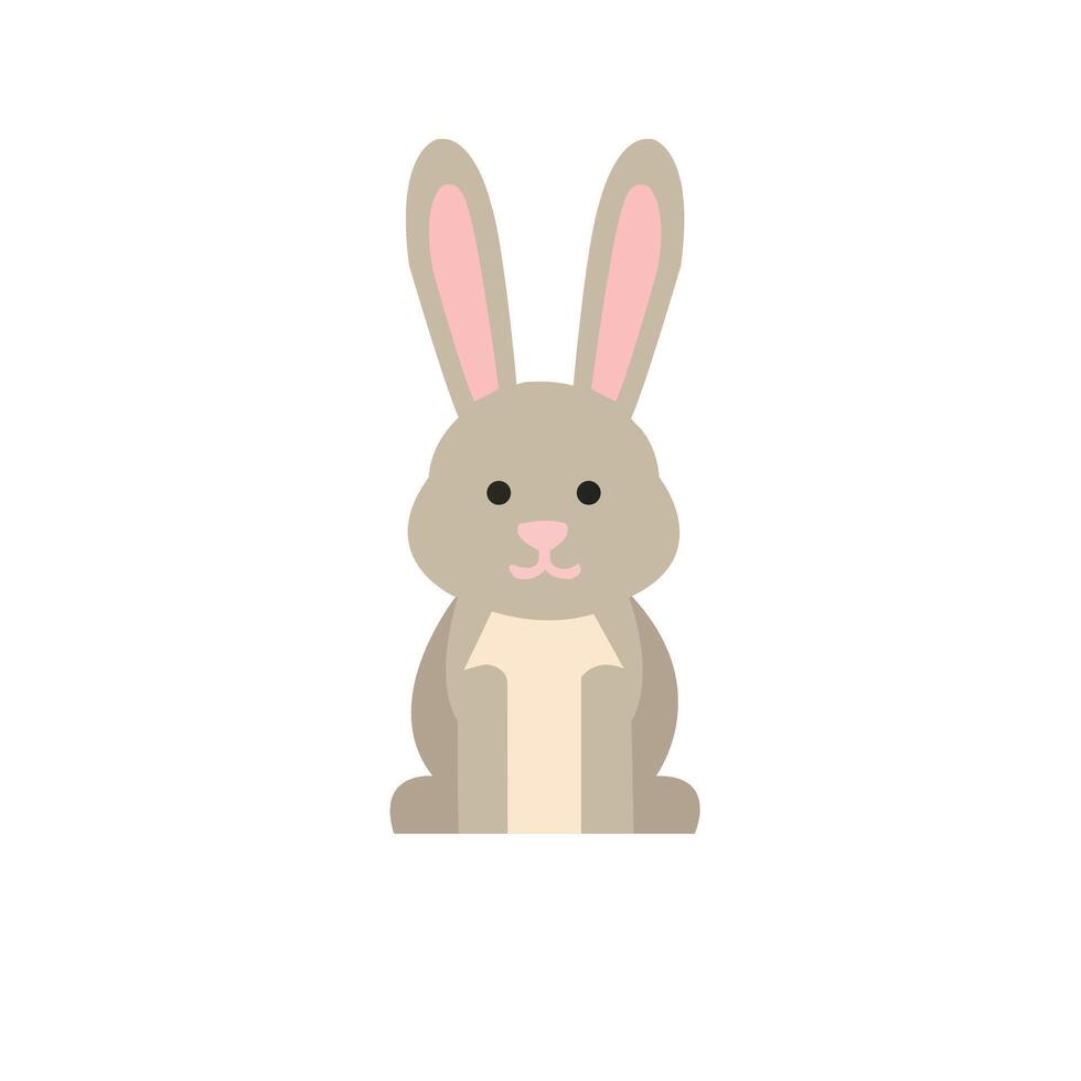 illustration of a cute bunny rabbit with long ears and pink nose. Ideal for kids books, spring themes, and Easter graphics. vector