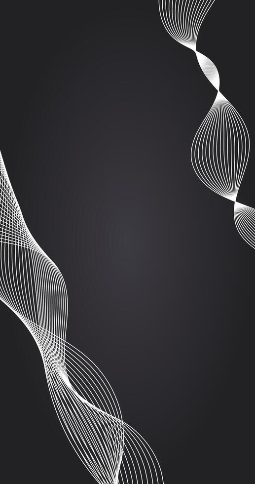 Vertical Gradient Abstract background with dynamic waves illustration Silhouette Design vector