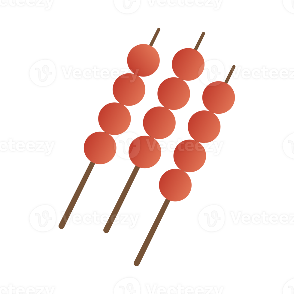 Minimalist Style Meatball Skewer Grilled on Sticks Delicious Food Icon png