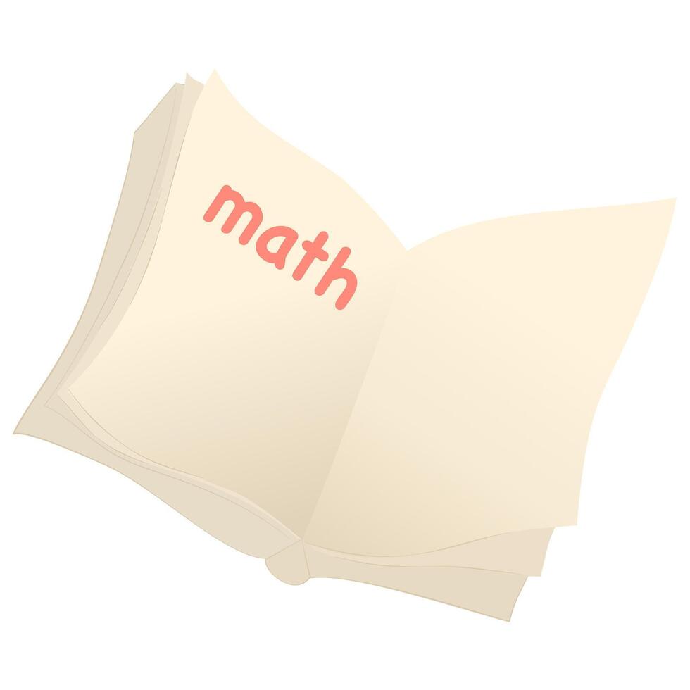 book illustration with blank space and math text. vector