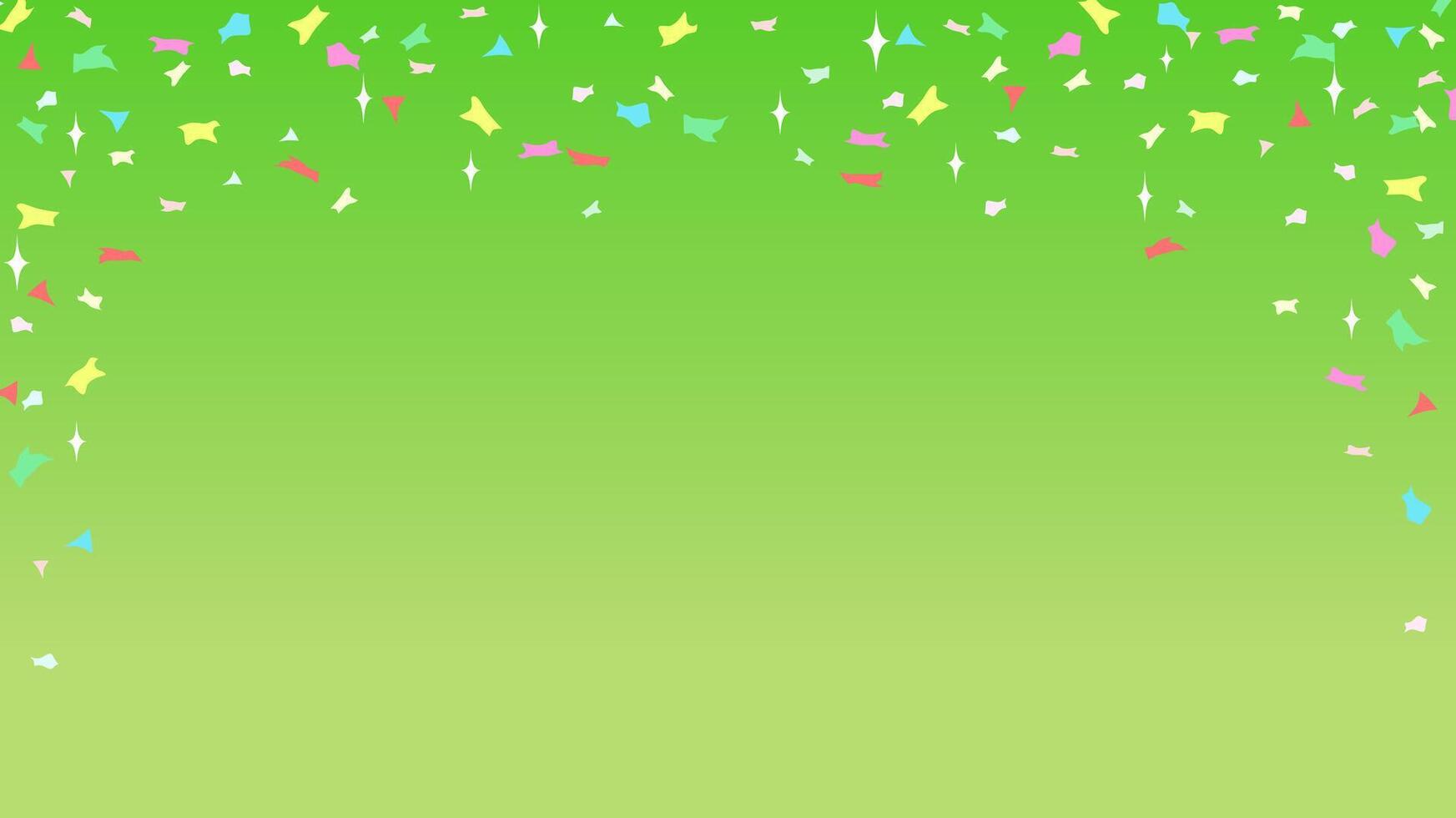 Colorful Confetti Dancing Background Web graphics Green Background. vector